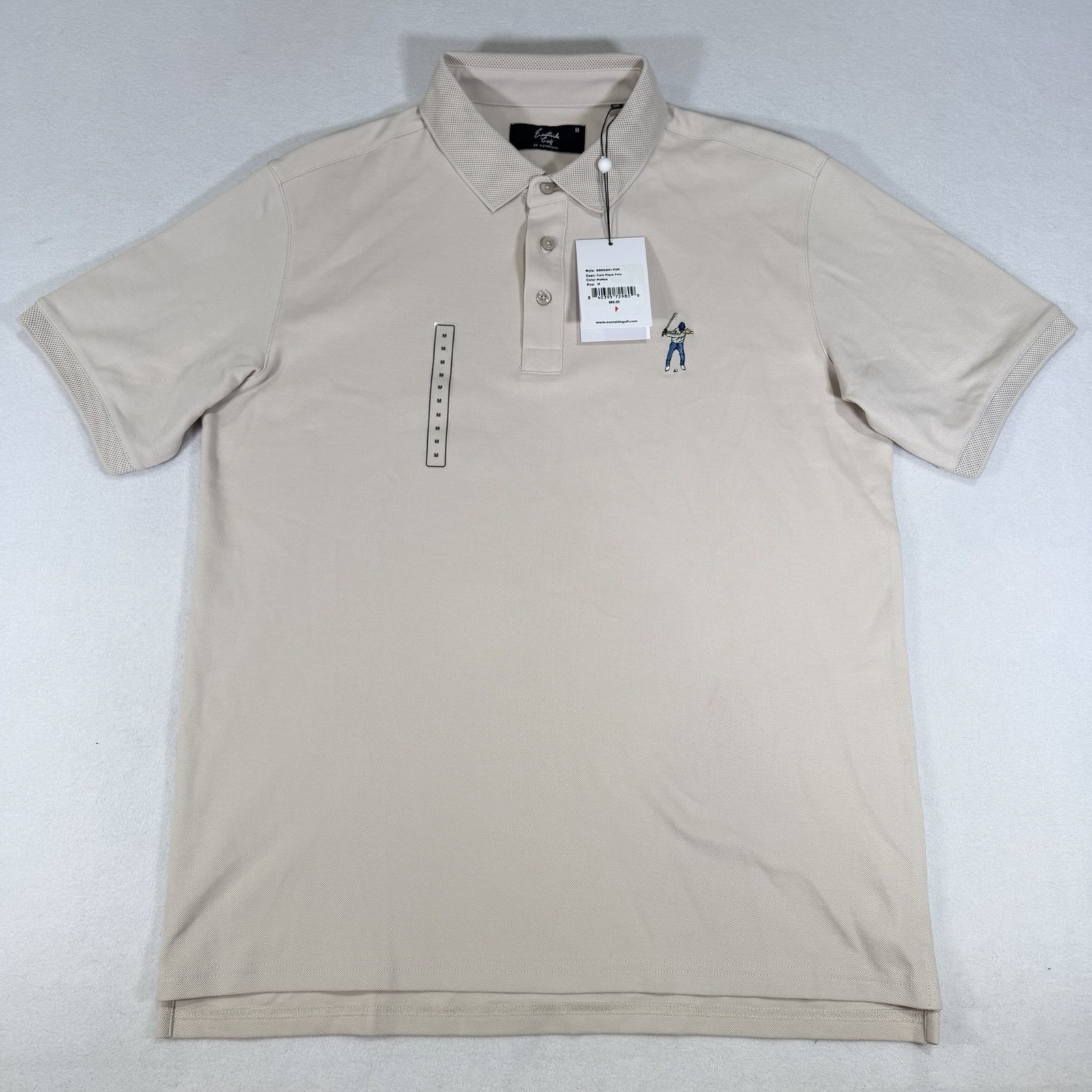 Nwt Eastside Core Pique Polo Shirt Mens Medium Pumice Beige Short Sleeve — image 2 of 7